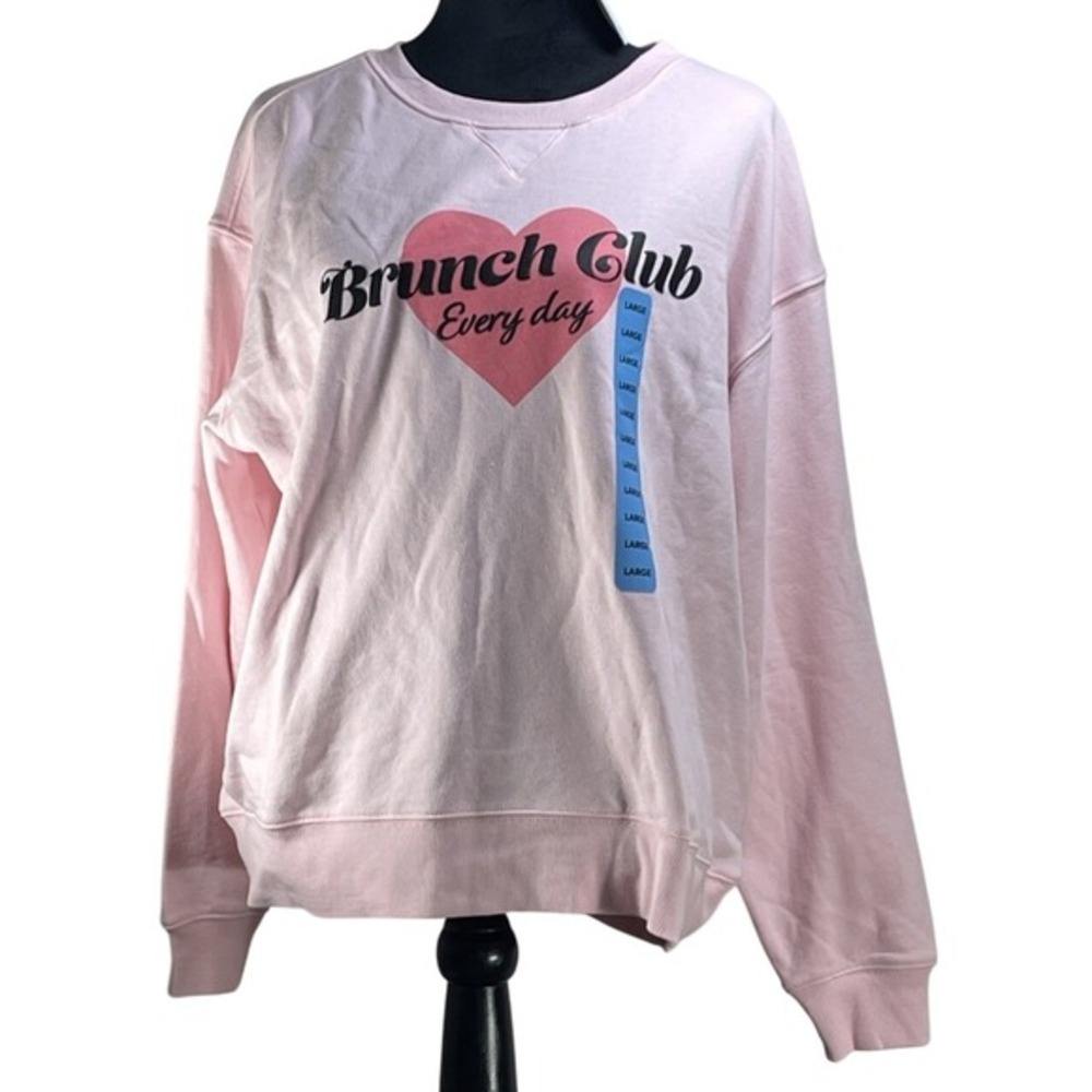 Wild Fox‎ Ladies Lightweight Long Sleeve Crew Neck Graphic Pullover Sweatshirt